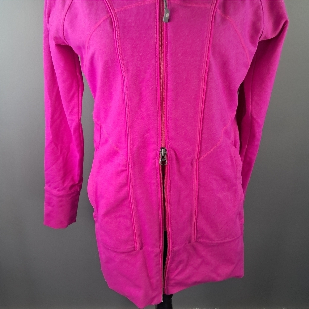 Athleta Rishi Yoga Pink Zip Up Sweatshirt Jacket Hoodie Hot Pink Size Small - Picture 5 of 11